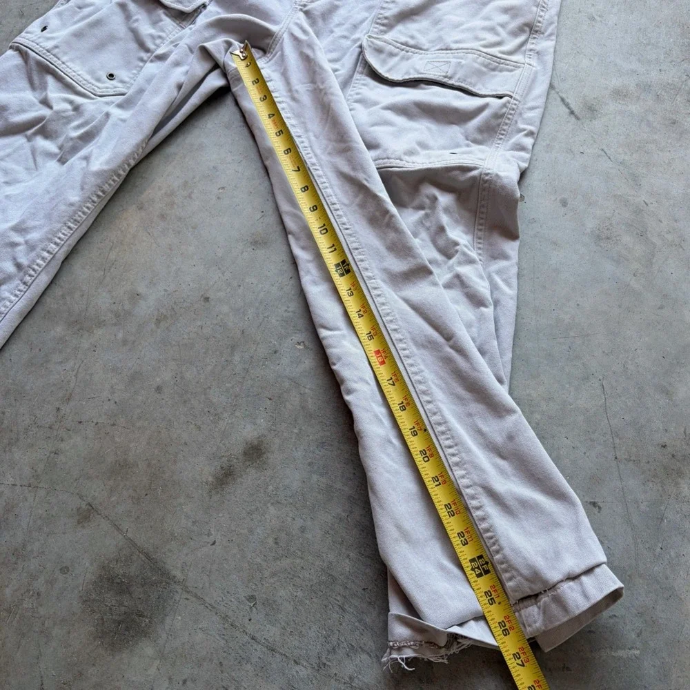 Vintage Lee Dungarees Mens‎ Cargo Pants Khaki Wide Leg Relaxed Workwear 36x27